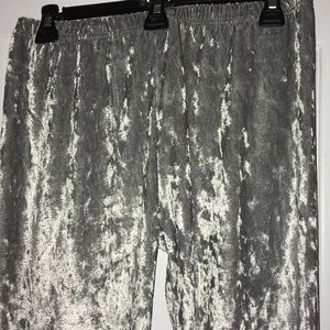 Verty crushed silver velveteen leggings